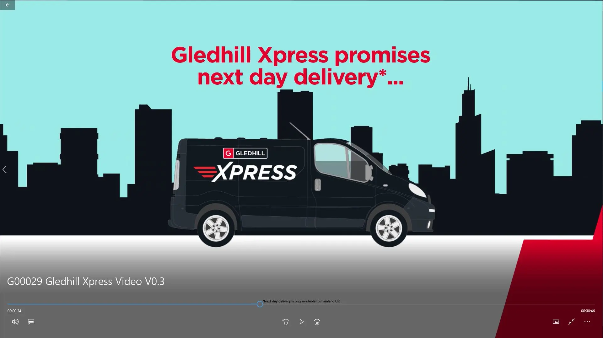 Gledhill Xpress Promises Next Day Delivery!